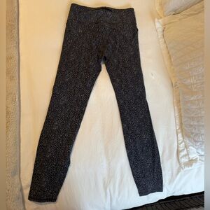 Athleta Black and White Speckled Leggings
